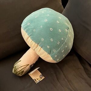 Set of 3 John Derian pillows - blue mushroom, acorn, pear